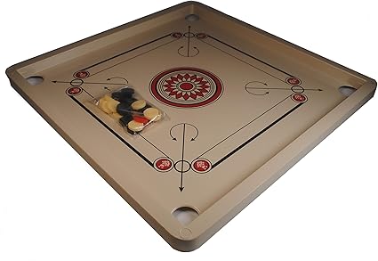 Amazon Com Bhavi Corporation Plastic Travel Size Carrom Board 19 Inches X 19 Inches Toys Games