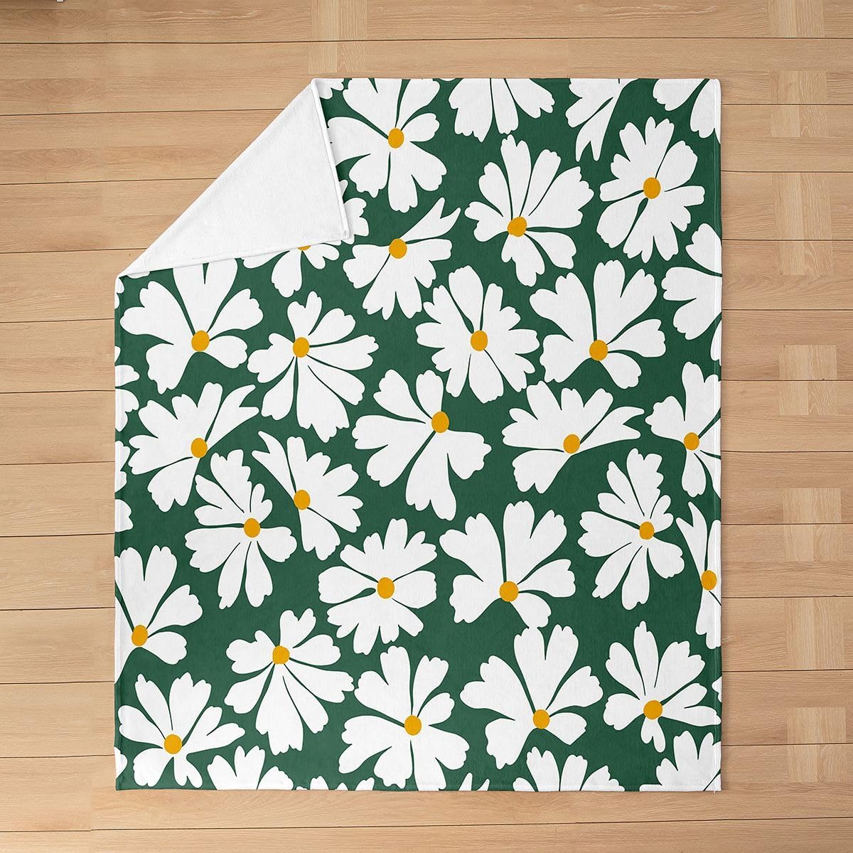 Floral Fleece Throw Blanket Baby 30"x40" Kids Vintage Flower Flannel Blanket Plush Fuzzy, for Boys Girls Teens Groovy Floral for Bed Couch Chair Living Room Soft Microfiber Orange Beige Botanical