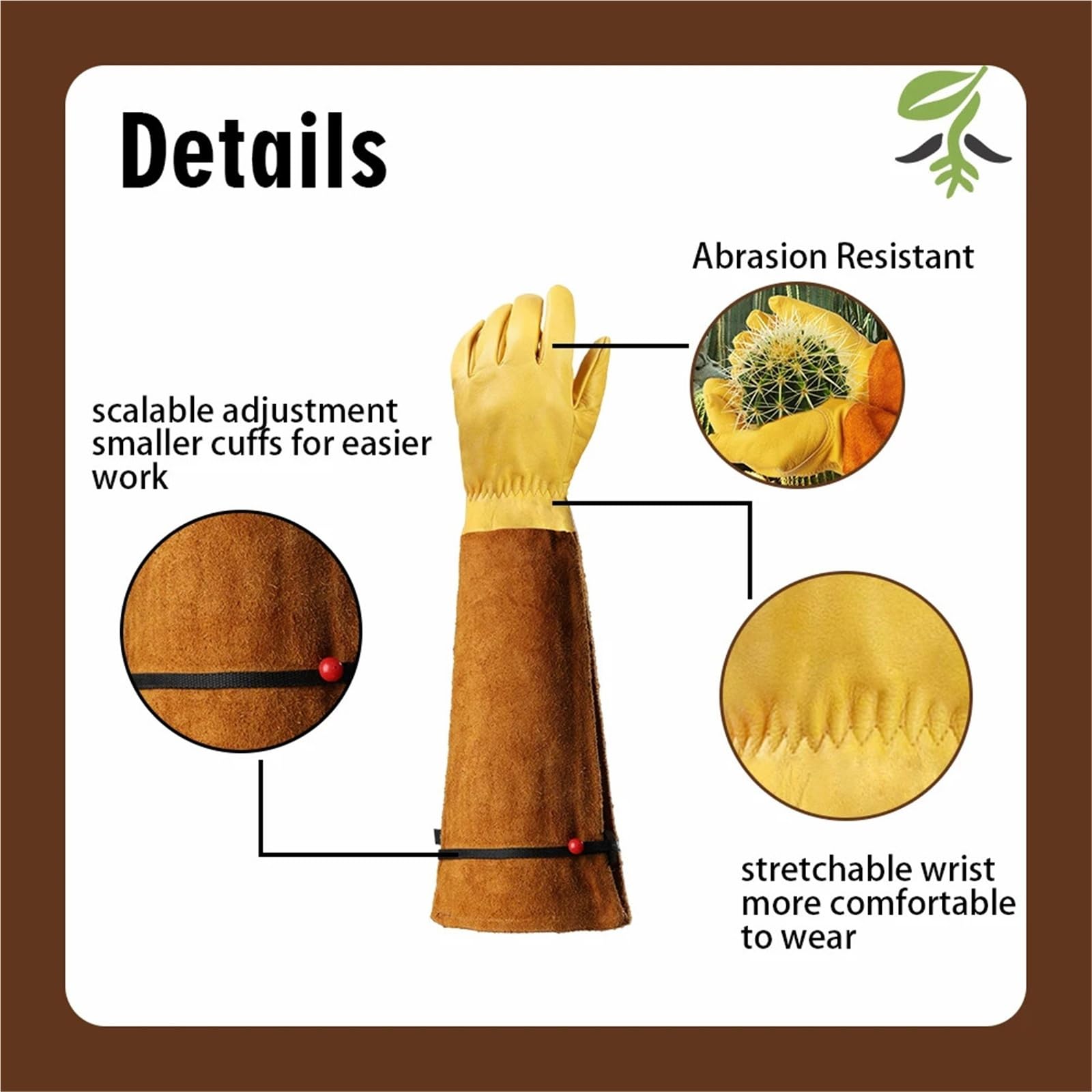 Gartenhandschuhe Damen Dornensichere, pannensichere Gartenhandschuhe, kratzfeste, verstellbare Manschette, Outdoor-Gartenarbeitshandschuhe for Männer und Frauen(L)