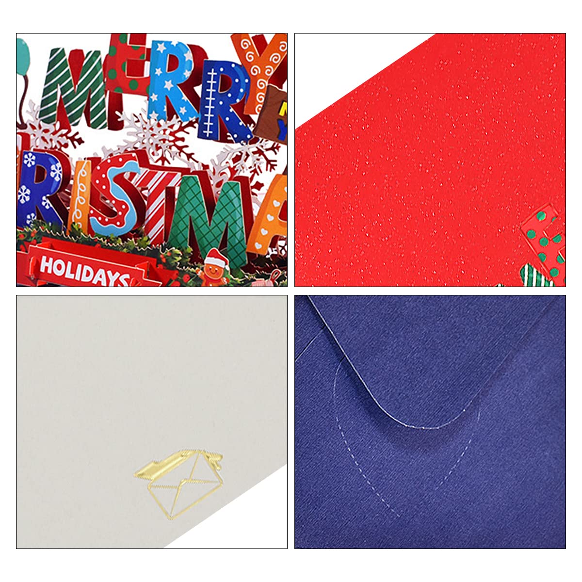 Jagowa 1 Pcs 3D Christmas Card - Pop Up Greeting Card with Envelope, Gift for Xmas & New Year Celebration - Image 3