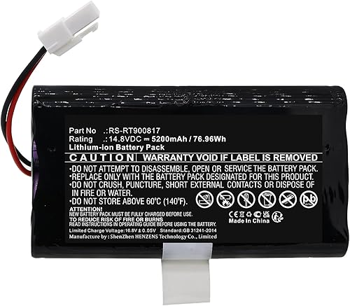 Miniatura 3 de Synergy Digital Vacuum Cleaner Battery, Compatible with Rowenta Smart Force Cyclonic RR8037 Vacuum Cleaner, (Li-ion, 14.8V, 5200mAh) Ultra High