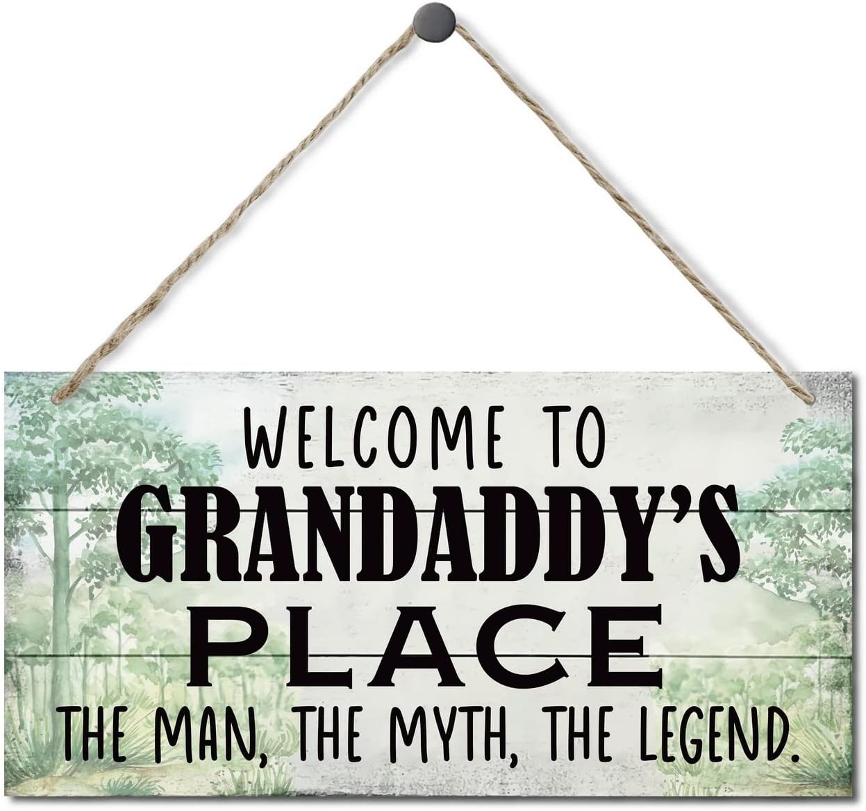 Welcome to Grandaddy's Place Rustic Wood Plaque Sign Farmhouse Plaque Wall Hanging Wooden Signs For Bedroom Living Room Wall Wedding ect And Home Front Door Porch Decor 12 X 8 Inch