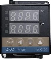 Vista 3 de INFRI REX-C100 Digital RKC PID Thermostat Temperature Controller Digital REX-C100/ 40A SSR Relay/K Thermocouple Probe/Heat Sink(RKC-C100 KIT 2Pcs)