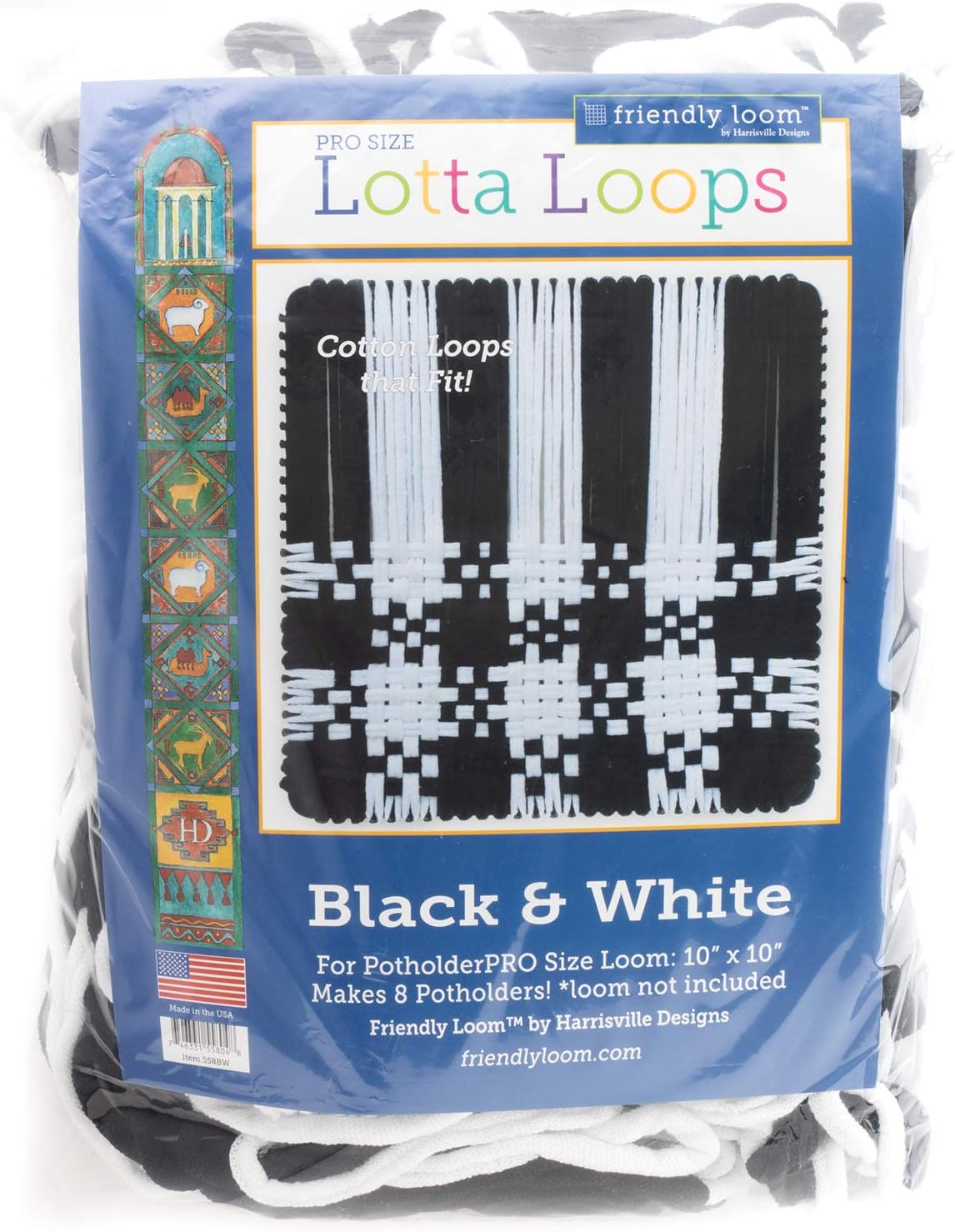 Friendly Loom Lotta Loops 10" Pro Size Cotton Loops Makes 8 Potholders