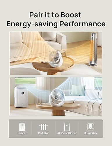 Miniatura 7 de Dreo Ventilador para dormitorio, circulador de aire de mesa para toda la habitación, 11 pulgadas, flujo de aire fuerte de 40 pies, inclinación