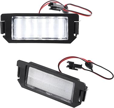 Car 6000K White LED License Plate Light Assembly 925012M000 2835SMD for Hyundai Veloster 2012-2017 ABS Clear Black 1 Pair