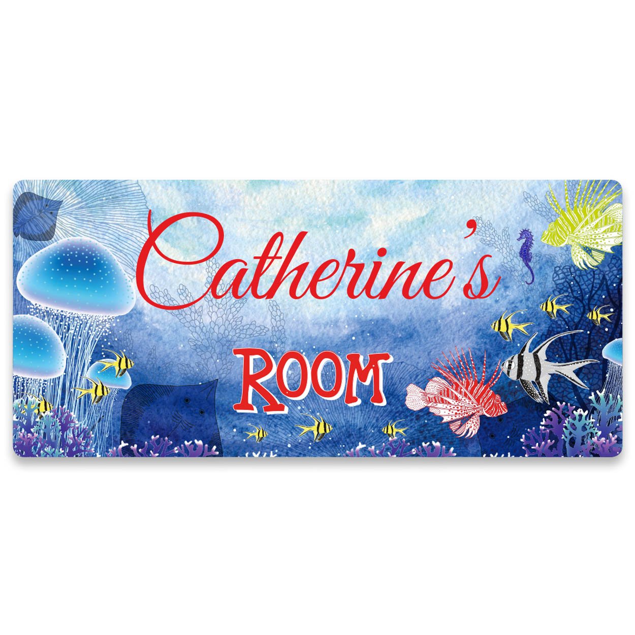 Paper Themes Under The Sea Bedroom Door Sign Personalised For Kids Bedrooms | Personalised Door Signs | (Under The Sea)