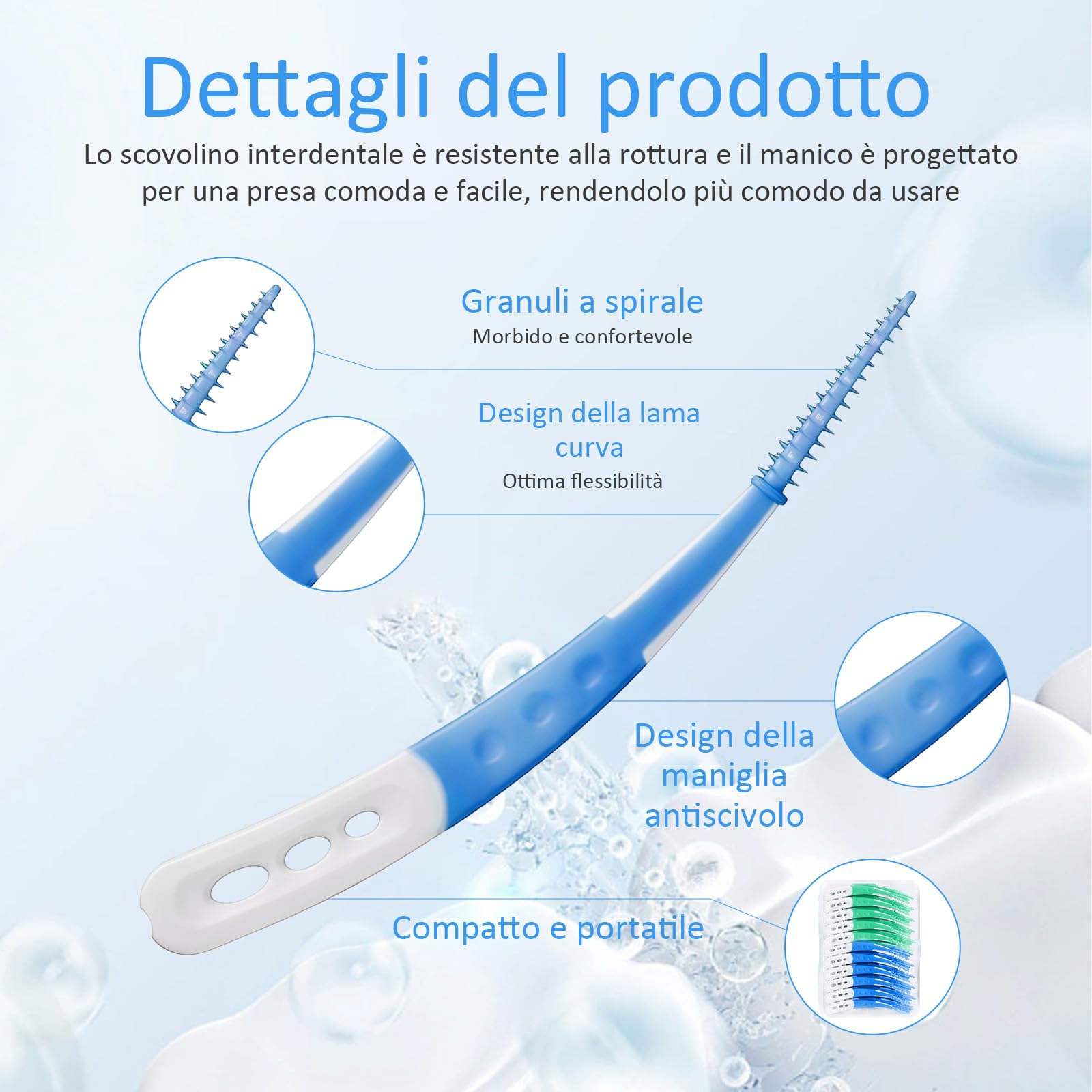 84 spazzole interdentali, spazzole interdentali, design curvo per denti sani e una facile pulizia degli spazi interdentali difficili da raggiungere