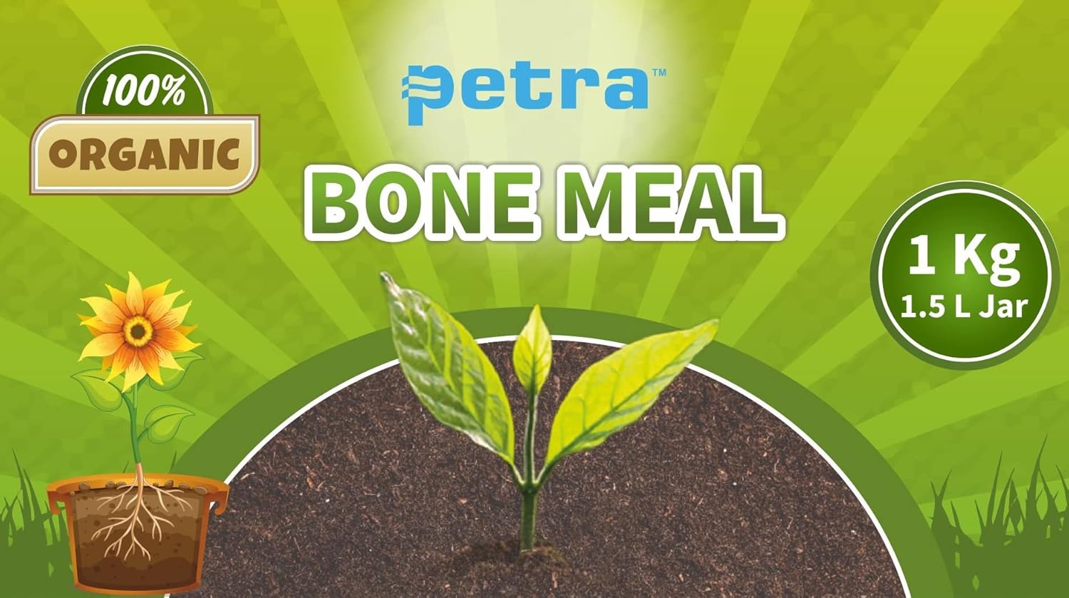 Bone Meal Powder 100 Organic Natural Plant Fertilizer 1KG Petra