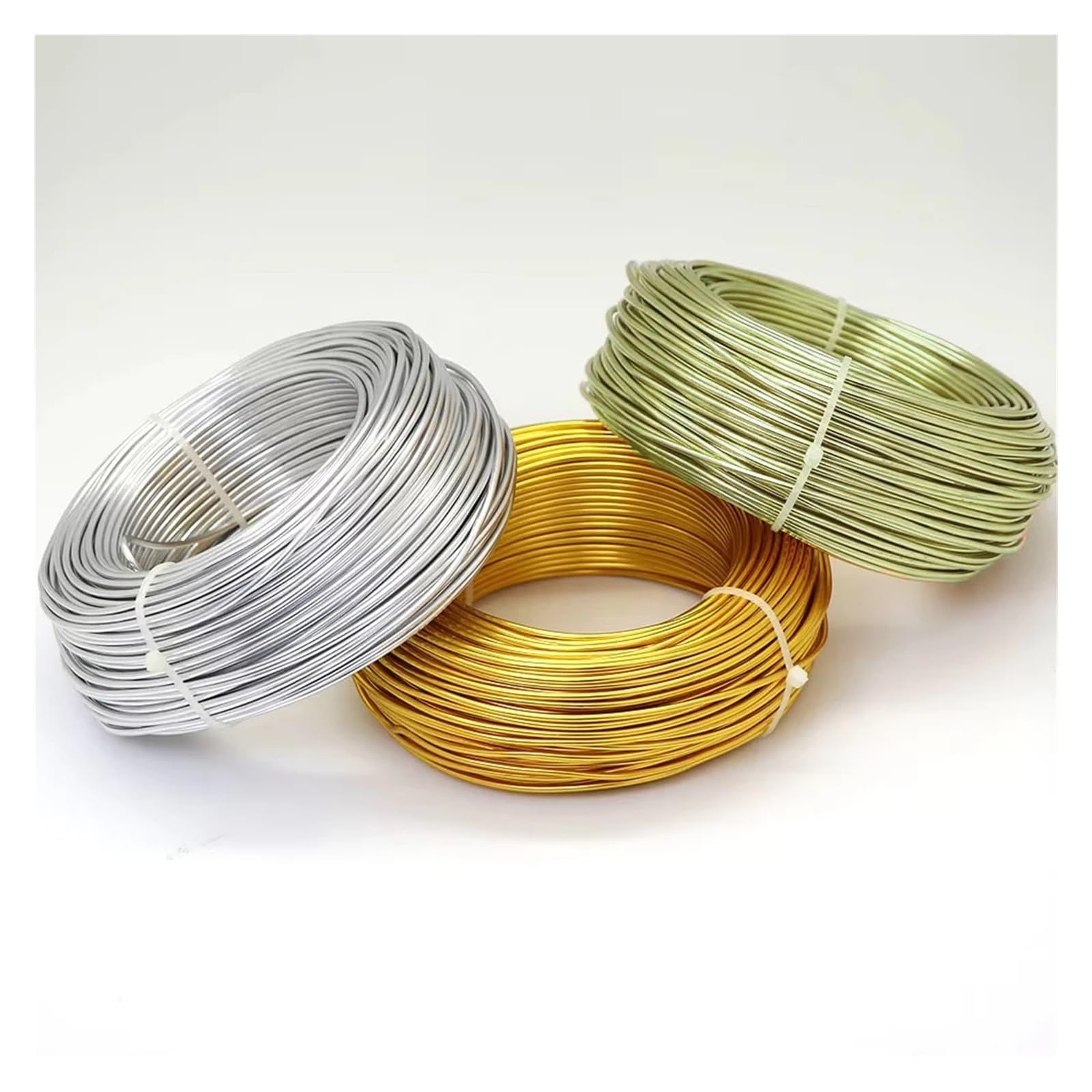 500 g/Rolle, 1 mm/1,5 mm/2 mm/2,5 mm/3,0 mm/4 mm, eloxierter runder Aluminiumdraht, Schmuckdraht, weich, DIY-Bastelbedarf(Gold,1.5mm about 100meter)