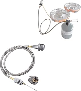 CAMPINGMOON Propane Gas Device Adapter with Extend Hose(41"/105cm), Input: 16oz/1Lb Small Propane Canister, Output: Propane Gas Stove Z22/Z29-105