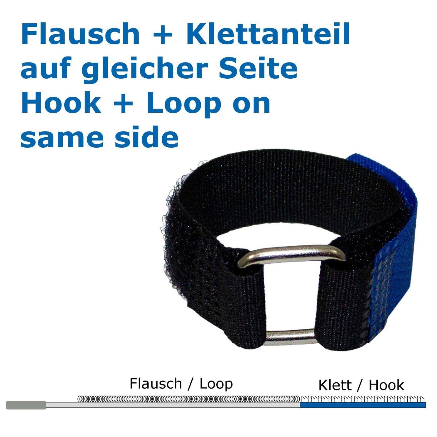 Lumonic 10x fascette in hook+loop 300x20mm normali nero rosso