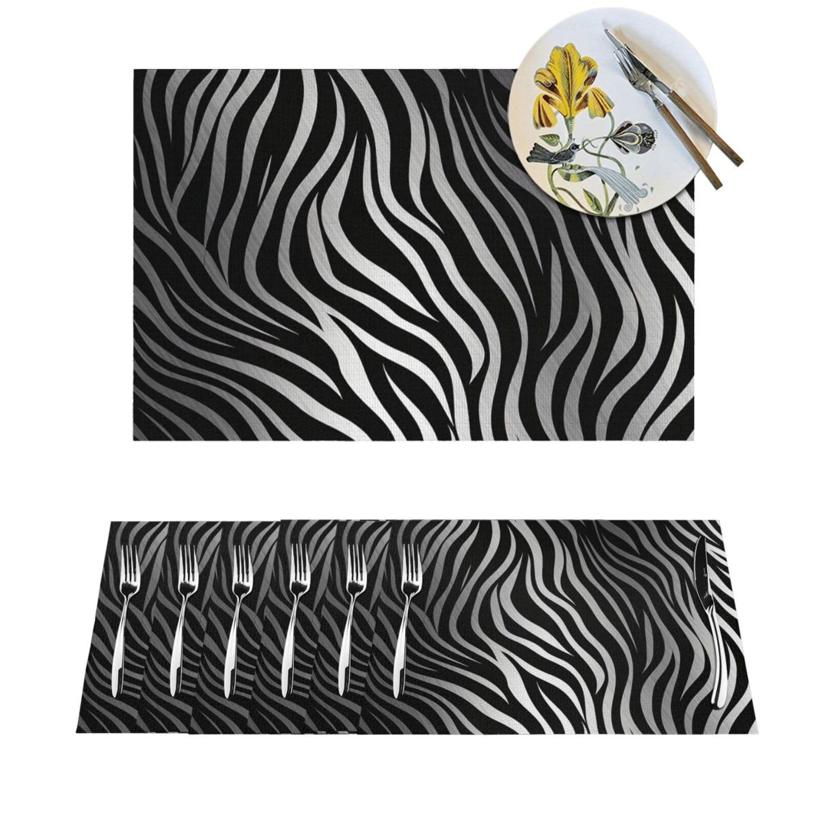 Tapis de table zèbre pour décoration de salle à manger moderne en famille