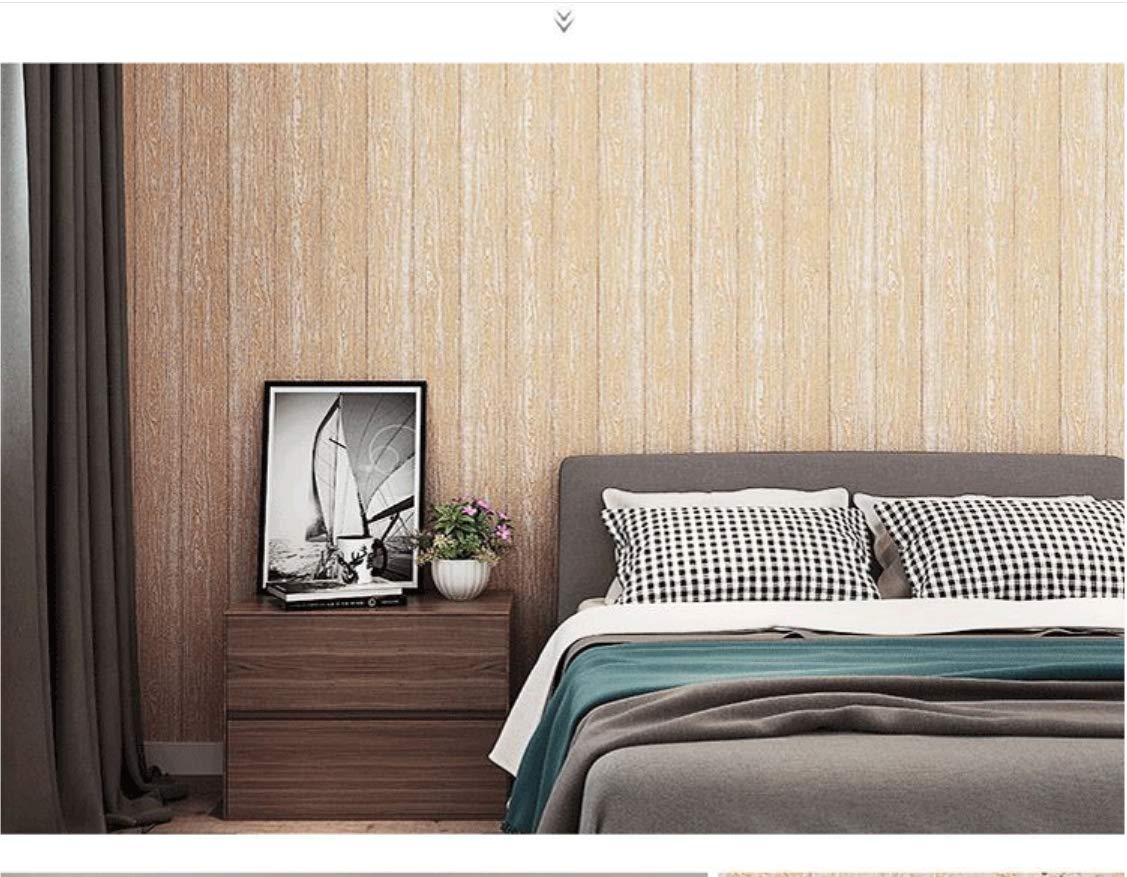 Tissu non-tissé décoratif grain de bois couleur primaire pour ambiance salon chaleureuse