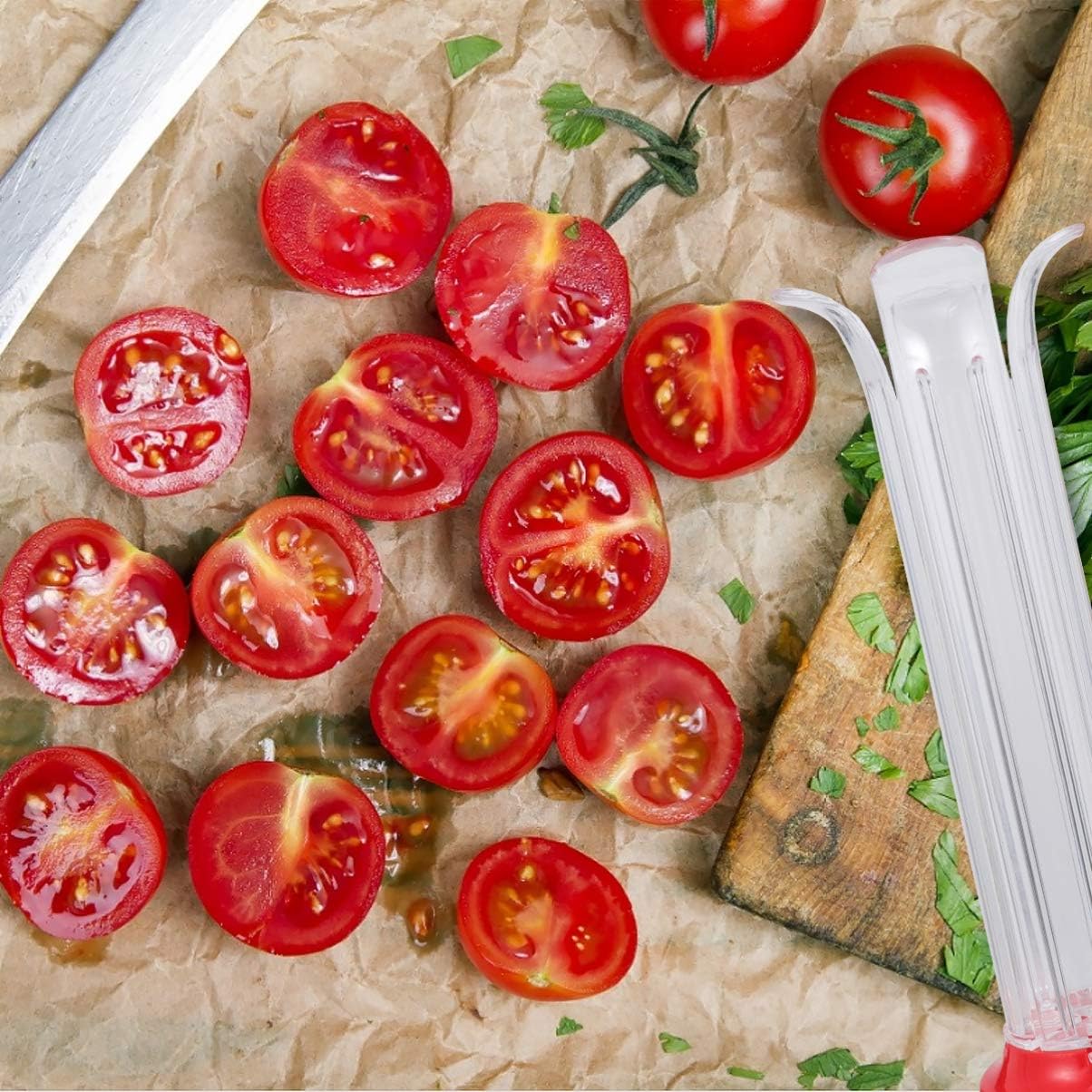 2 Pcs Fruit Cutting Tool Tomato Slicer for Cherry Tomatoes