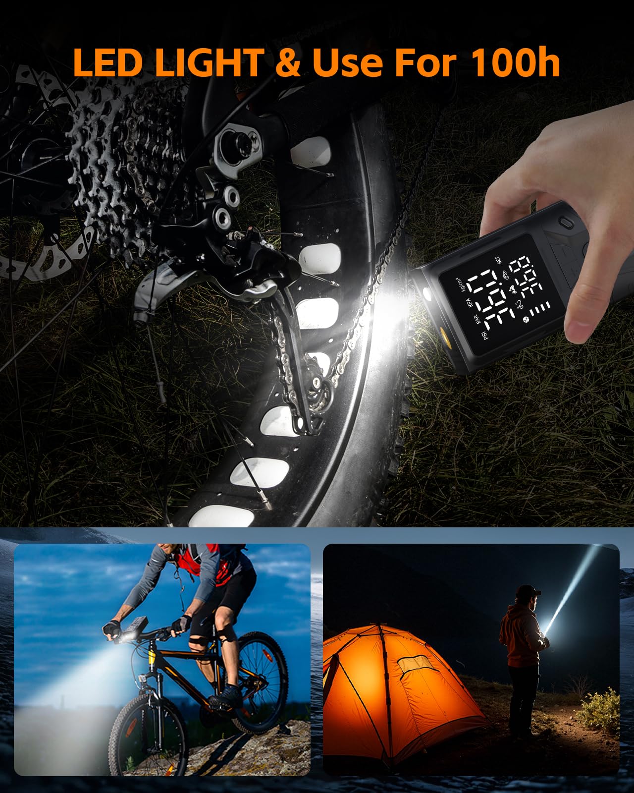 Compresseur d'air portable pour gonfleur de pneu