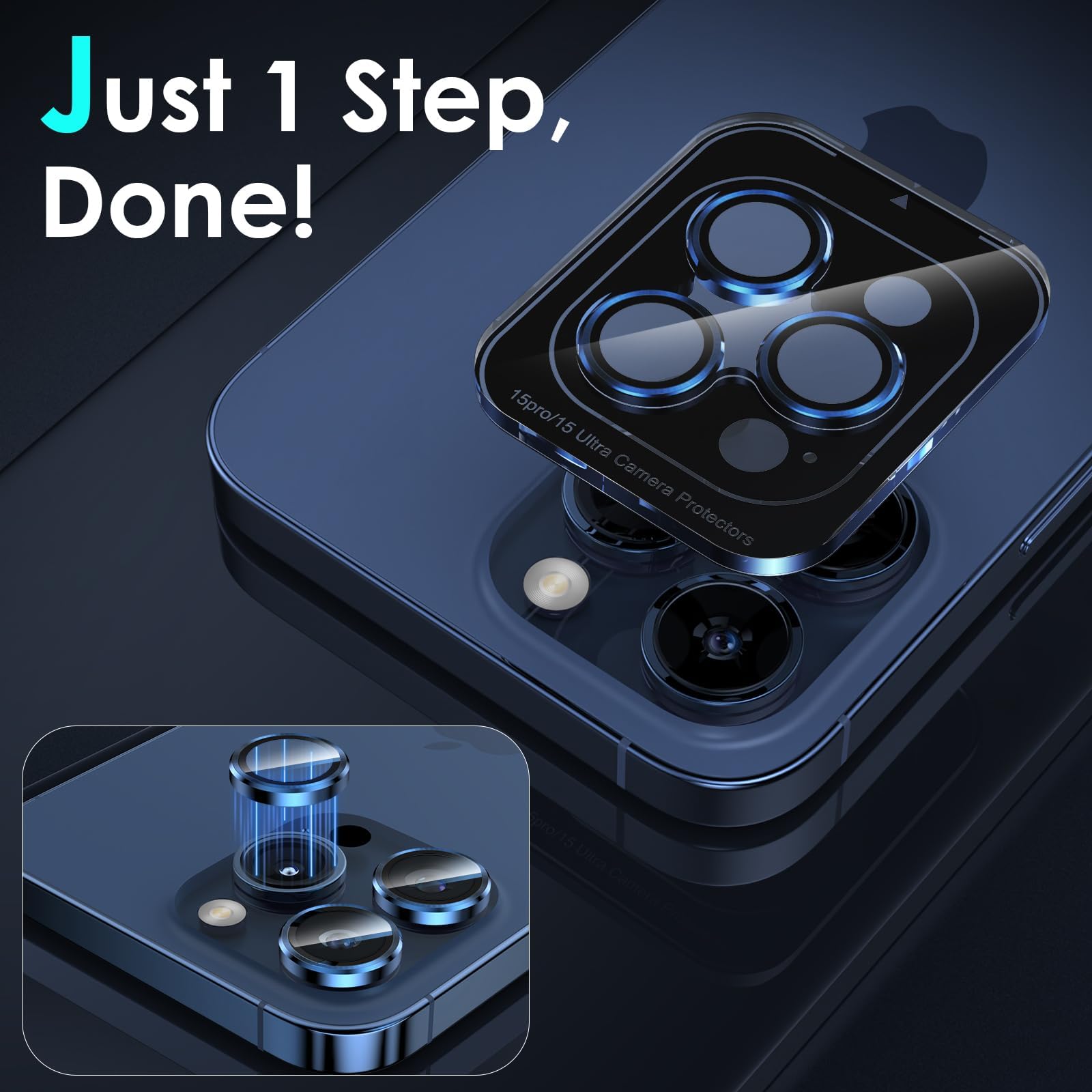 Pellicola Vetro Temperato Per Fotocamera IPhone 15 Pro/Pro Max - Protezione 9H - Foto 9