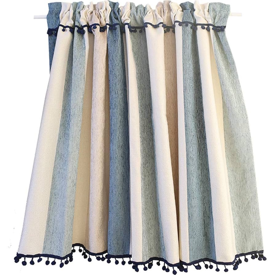 Amazon｜WPKIRA 遮光カフェカーテン北欧カラフルなストライプ