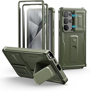 Dexnor for Samsung Galaxy S25 Ultra Case with Built-in Slide Camera Cover & Screen Protector & Kickstand, Heavy-Duty Shock... Price In India