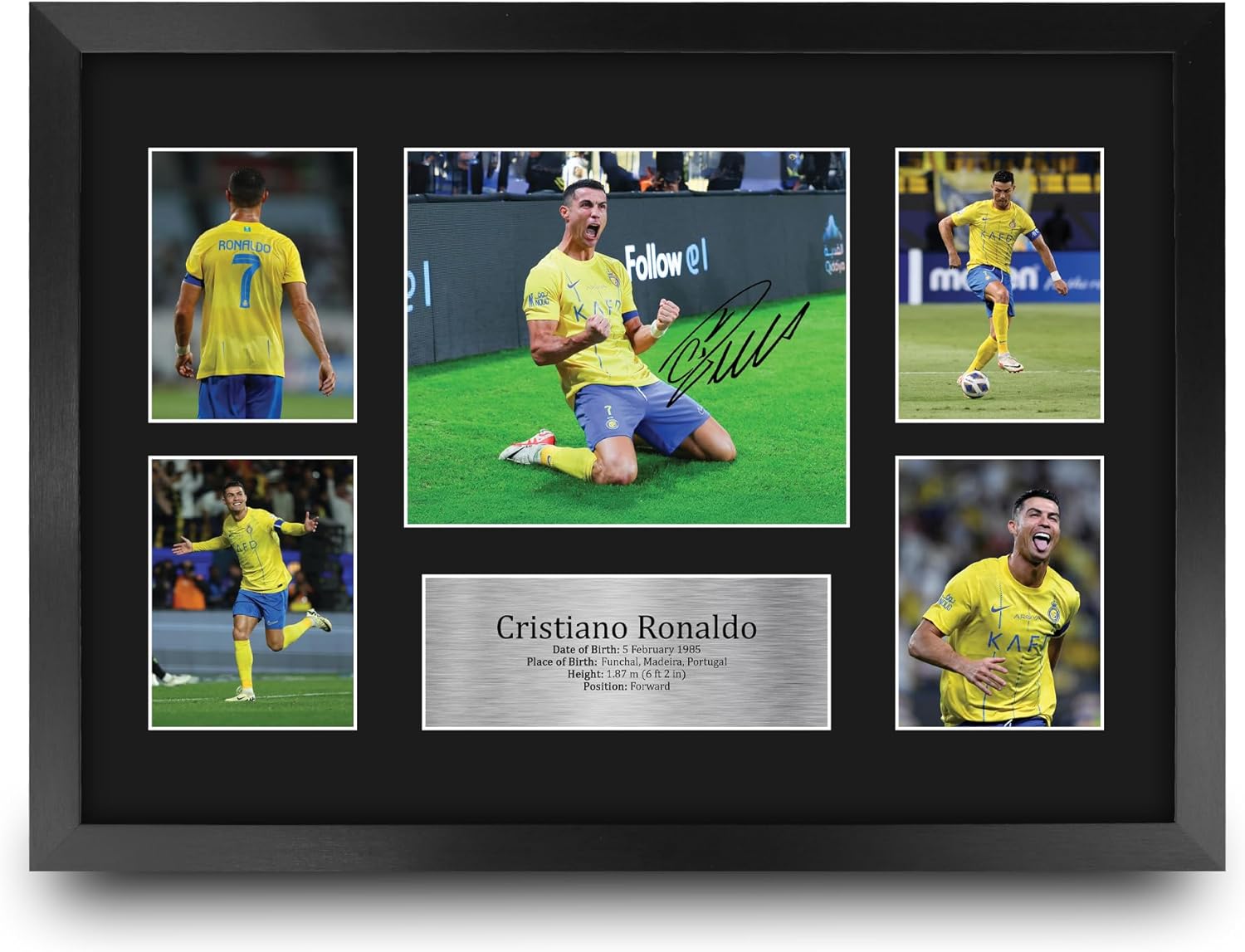 HWC Trading FR A3 Cristiano Ronaldo Al Nassr Printed Memorabilia Signed Autograph Photograph Display for Soccer Fans and Supporters - A3 Framed