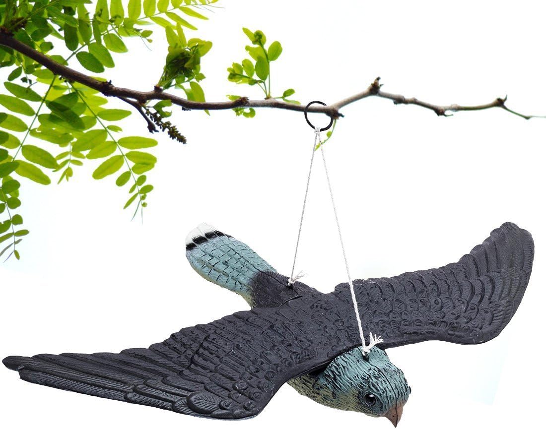Defenders Flying Falcon Decoy,Bird Repellent Fake Flying Hawk Decoy,Lifelike Bird Deterrent – for Birds, Mice, Squirrels, Rabbits & Other Birds Or Rodents,Garden Pest Control(As shown)