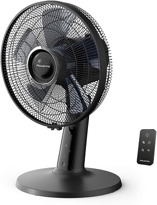Rowenta Turbo Silence Extreme+ Tischventilator, 32 dB(A), leistungsstarker Luftstrom bis 7,5 m, 5 Geschwindigkeiten & 2 Modi, 120° Oszillation, Fernbedienung, 8h Timer, VU2750F0