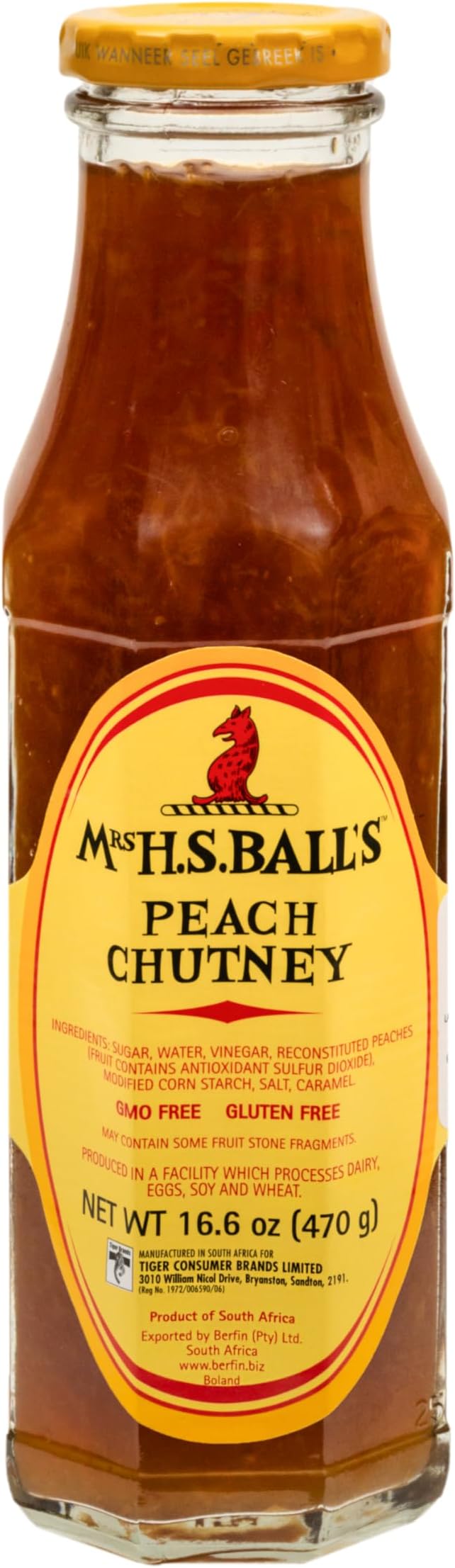 – Mrs Balls Chutney Peach 470g Jar