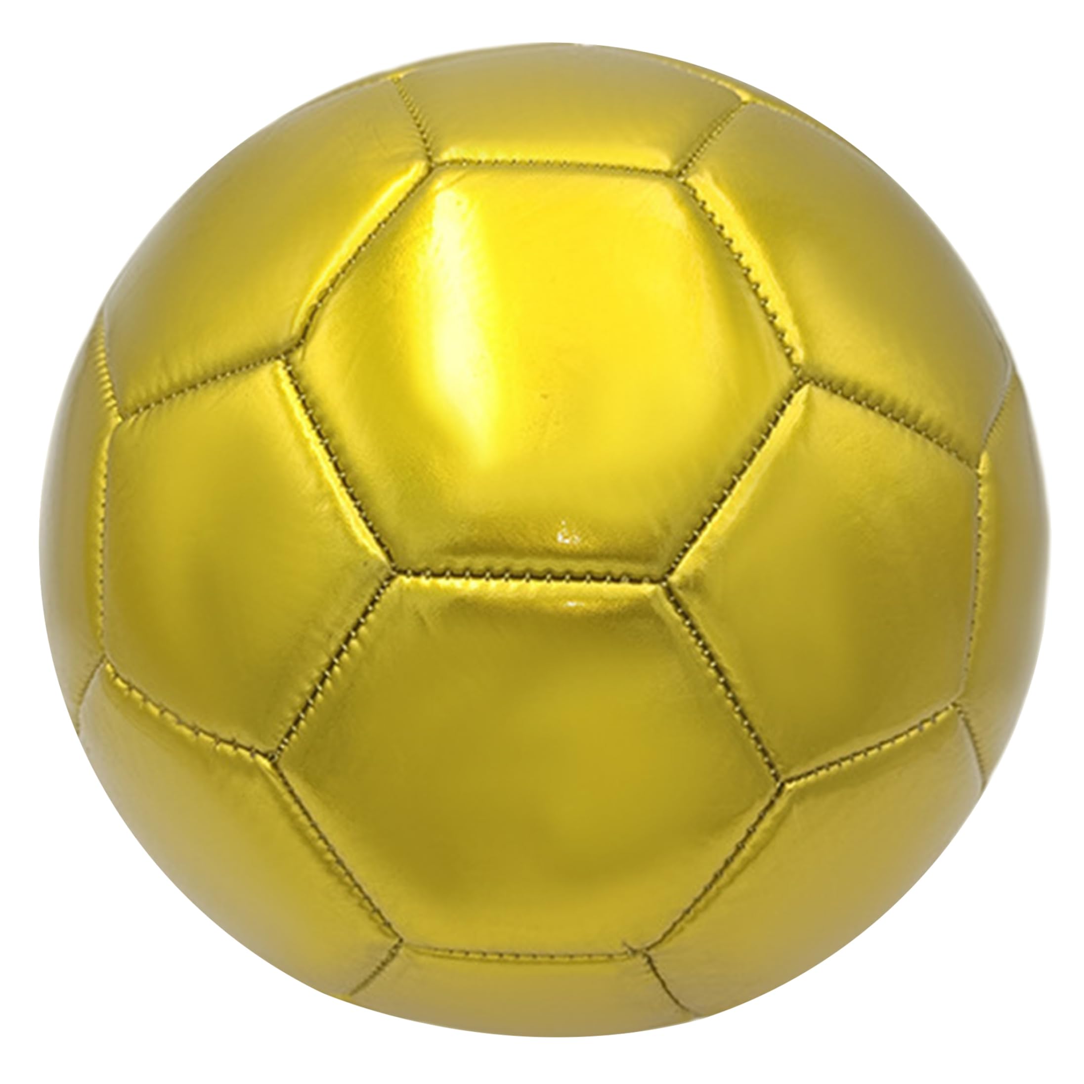 Otbushit Size 5 Gold Soccer Ball, Leather Football for Official 11-a-Side Match & Training, Golden