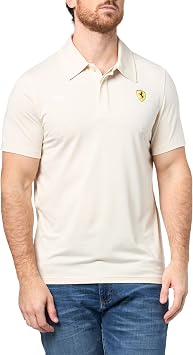 PUMA Mens Standard Scuderia Ferrari Formula 1 Cloudspun Polo, Alpine Snow AH25