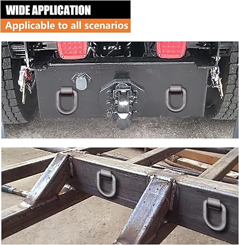 Miniatura 10 de Paquete de 8 anillos en D de soldadura SALUINOKI 34 resistentes para remolques soldables 34 para remolques carga de rotura de 26500 libras