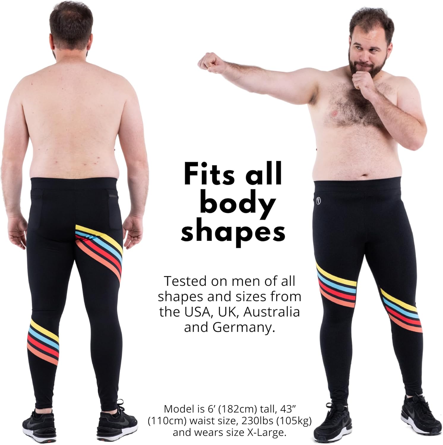 Kapow Meggings Men's Performance Pro Leggings Sports Compression with Pockets - Image 5