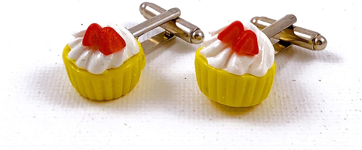 Cupcake Cufflinks, Lapel Pin, Earrings or Tie Bar