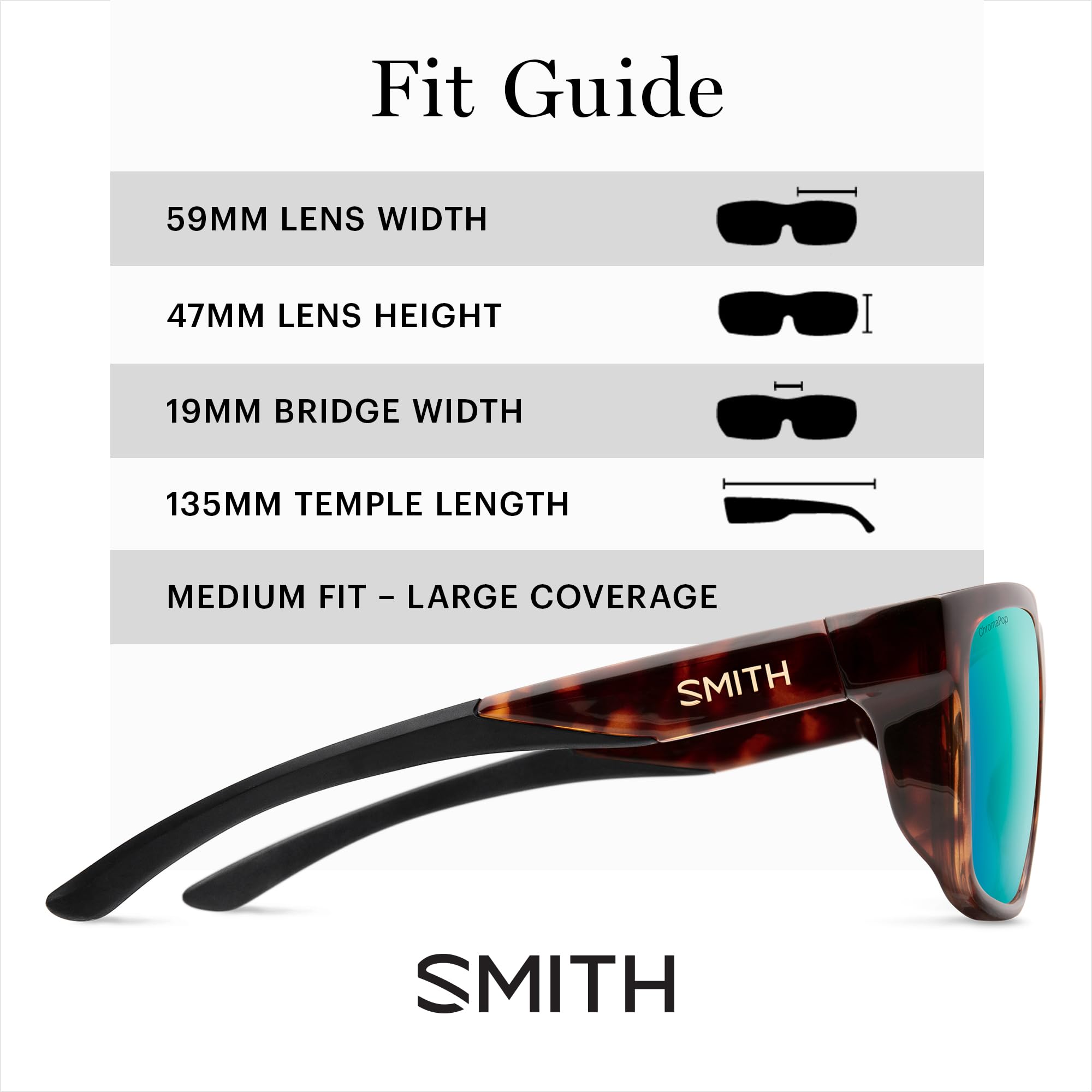 SMITH Barra Sports Sunglasses - Polarized ChromaPop Lenses For Fishing & Watersports (Tortoise Frame)