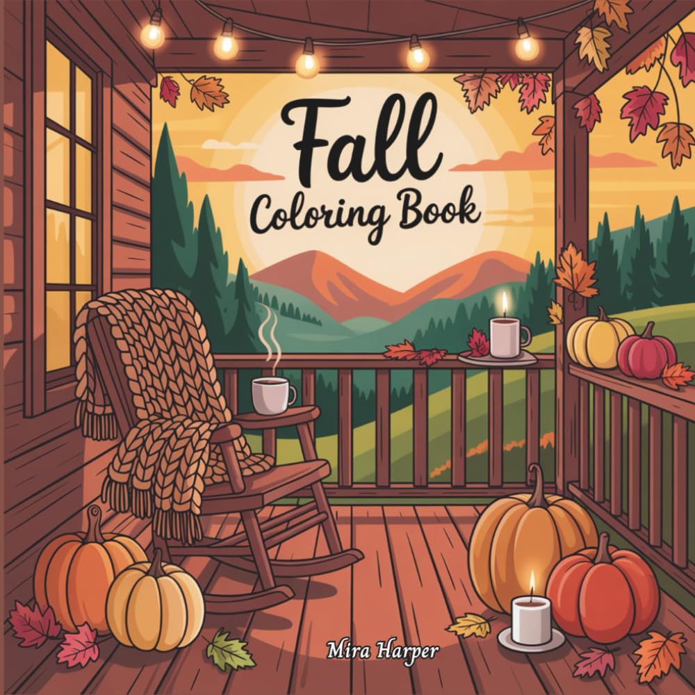Fall Coloring Book: Cozy, Bold and Easy Autumn Scenes to Color for Adults and Teens