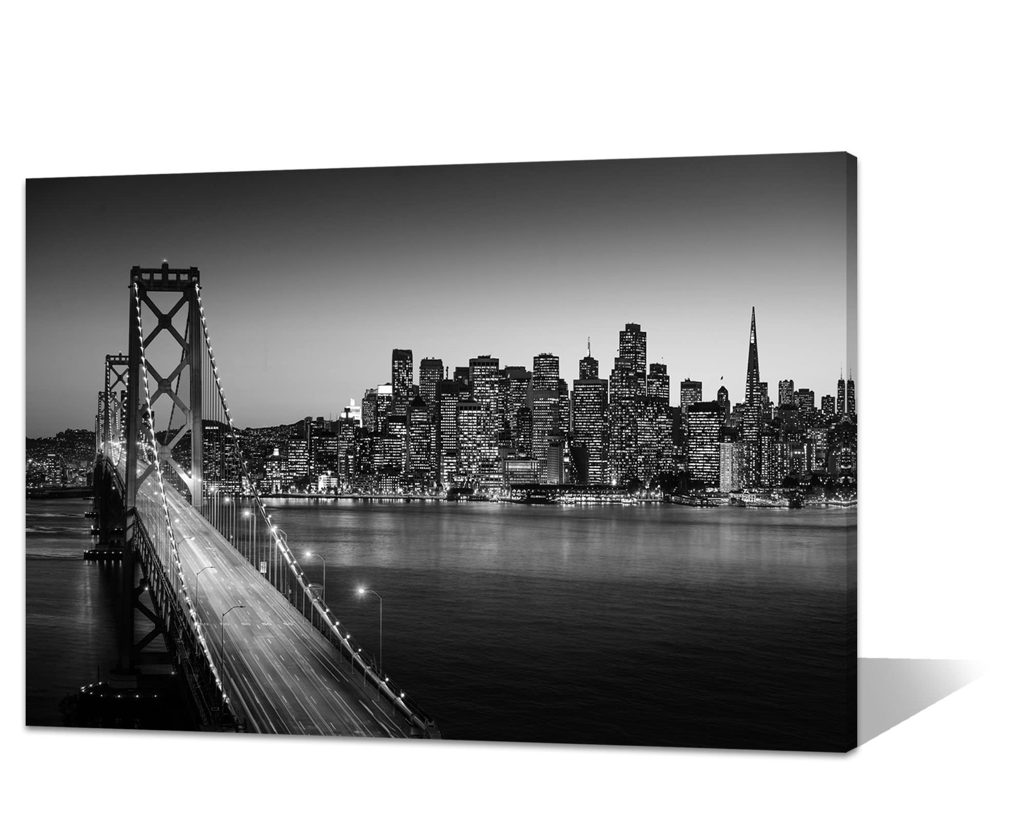 Tableau San Francisco noir et blanc pour salon | Décoration murale 61x40 cm