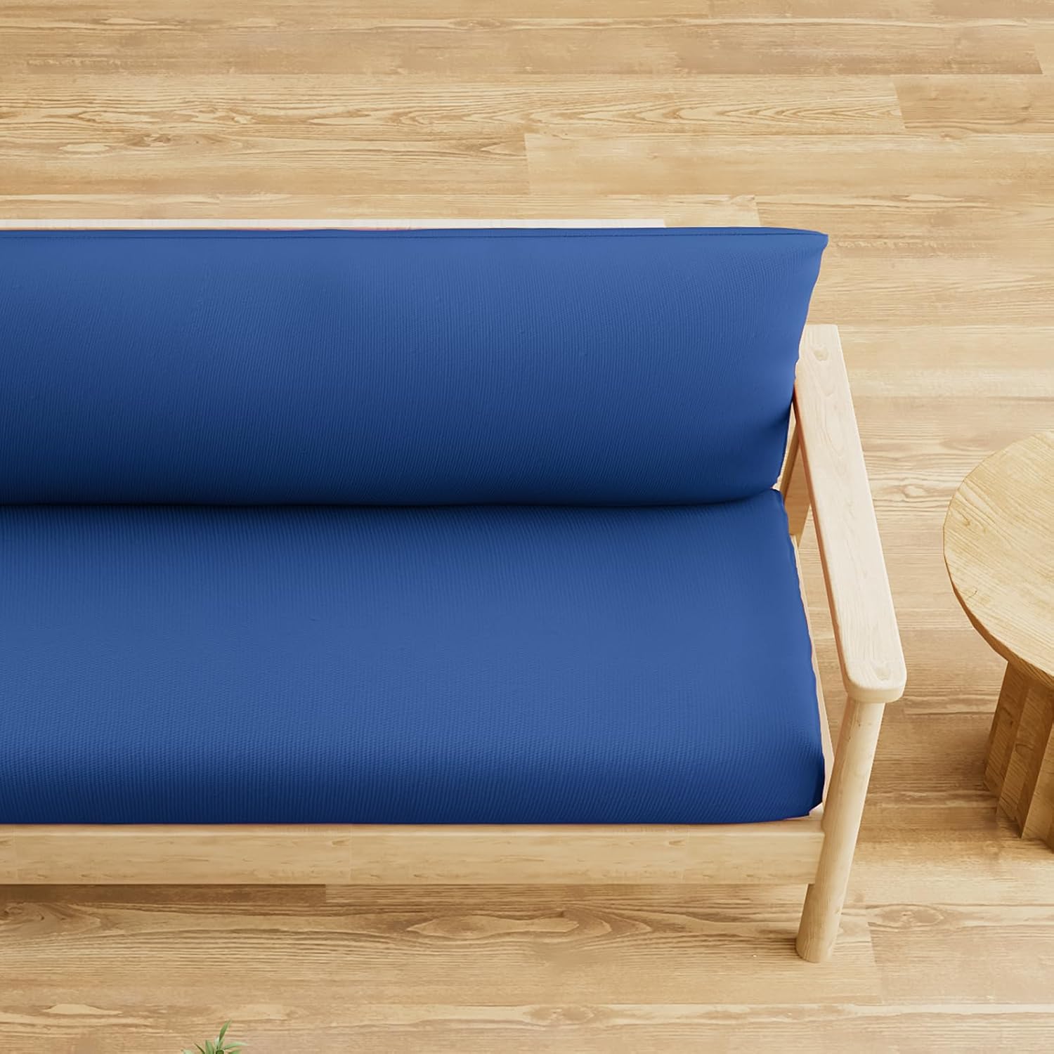 MoNiBloom Full Size Futon Cover, Armless Stretch Futon Slipcover Armless Sofa Cover Furniture Protector, Washable Zippered Rv Cushion Covers Futon Couch Cover for Adults Kids and Pets, Royal Blue