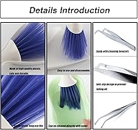 Vista 3 de Pequeña escoba de limpieza, herramienta de alimentación con cuchara, mini recogedor y cepillo, pinzas de acero inoxidable para reptiles y otros