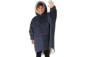 The COMFY JR Oversized Microfiber & Sherpa Blanket Hoodie for Kids, As...