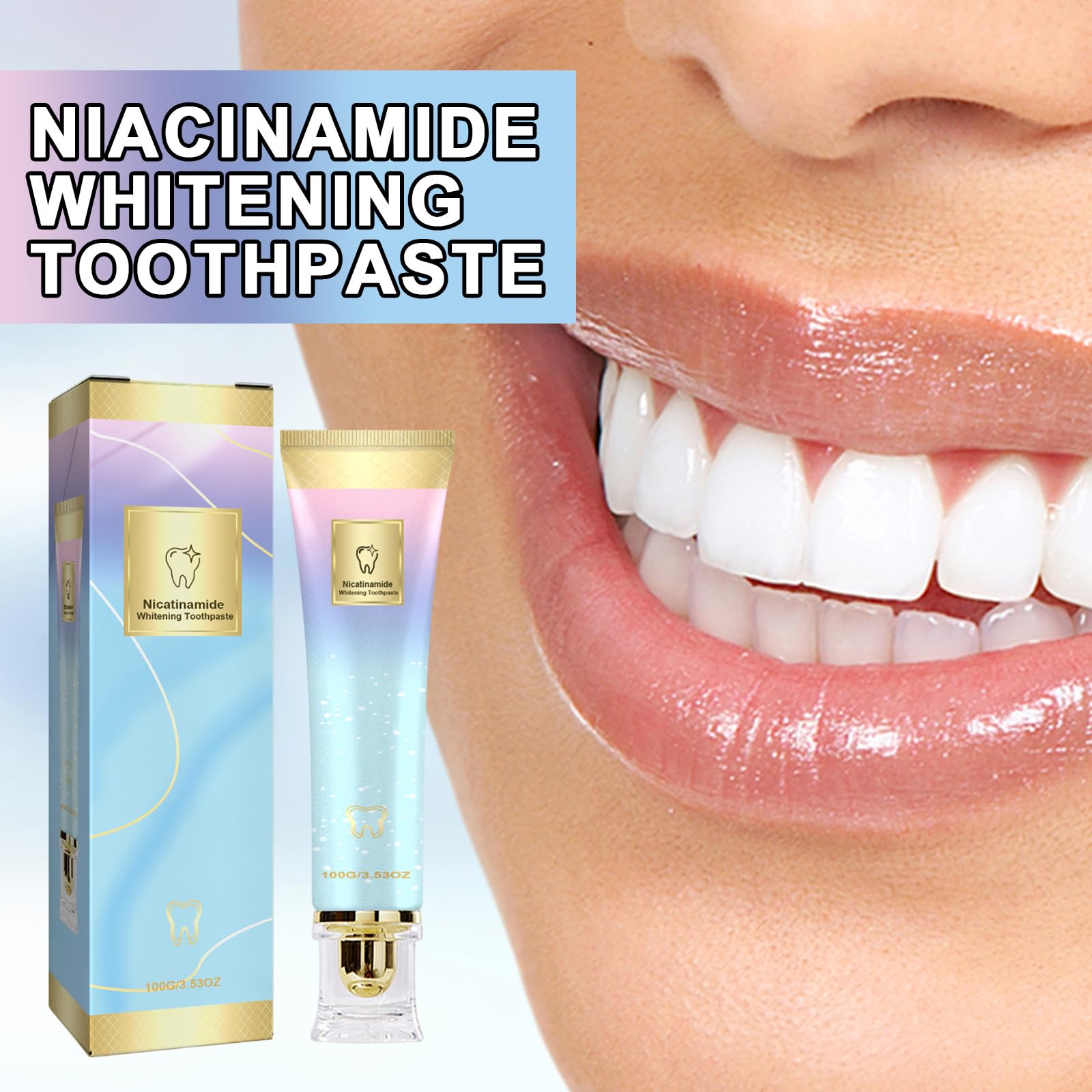 Dentifricio sbiancante con niacinamide, dentifricio sbiancante, alito fresco (4pcs)