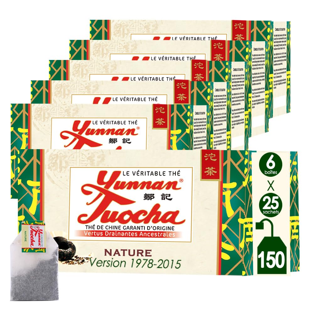 Yunnan Tuocha Thé Nature L'élégance-Cholestérol&Drainant-150 Sachets 300g