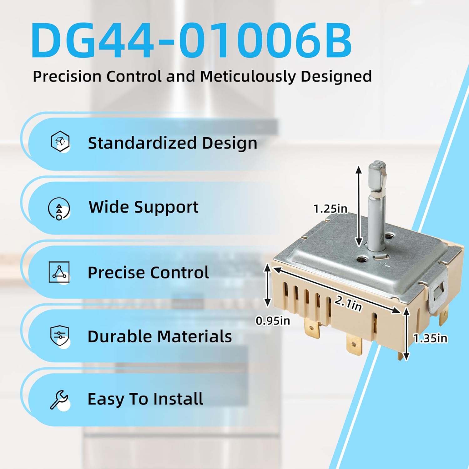 DG44-01006B for Samsung Dual Infinite Switch， PER001-12 D Range Dual Surface Element Switch Compatible with smsung Range/Oven Surface Element AP6037530, PS11771631, EAP11771631, PD00035203