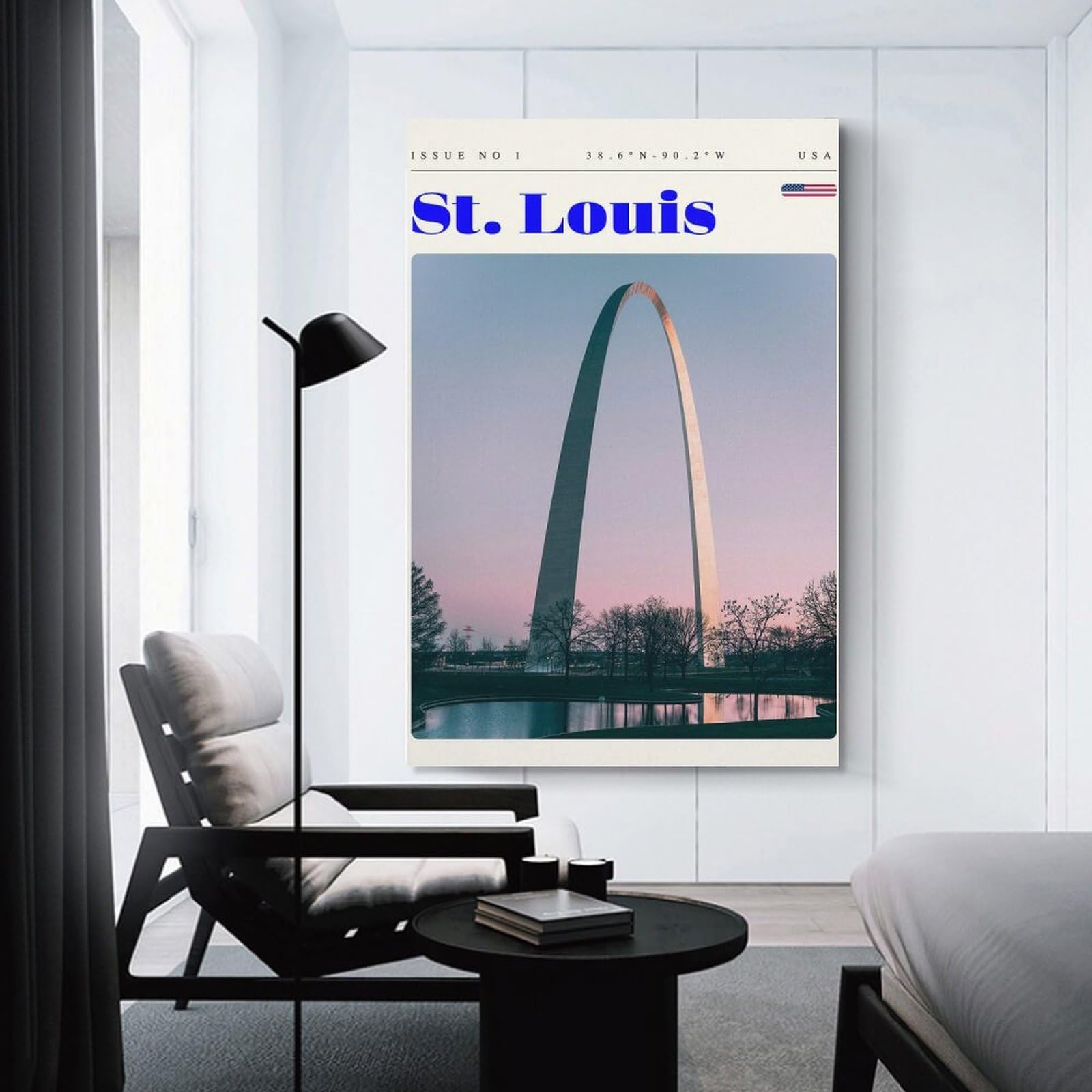 Junmoney Decorative Wall Artwork St. Louis Missouri Travel Art, 20x30inch(50x75cm), for Living Room, Bedroom Or Apartment Walls, Decorative Artwork for Empty Walls