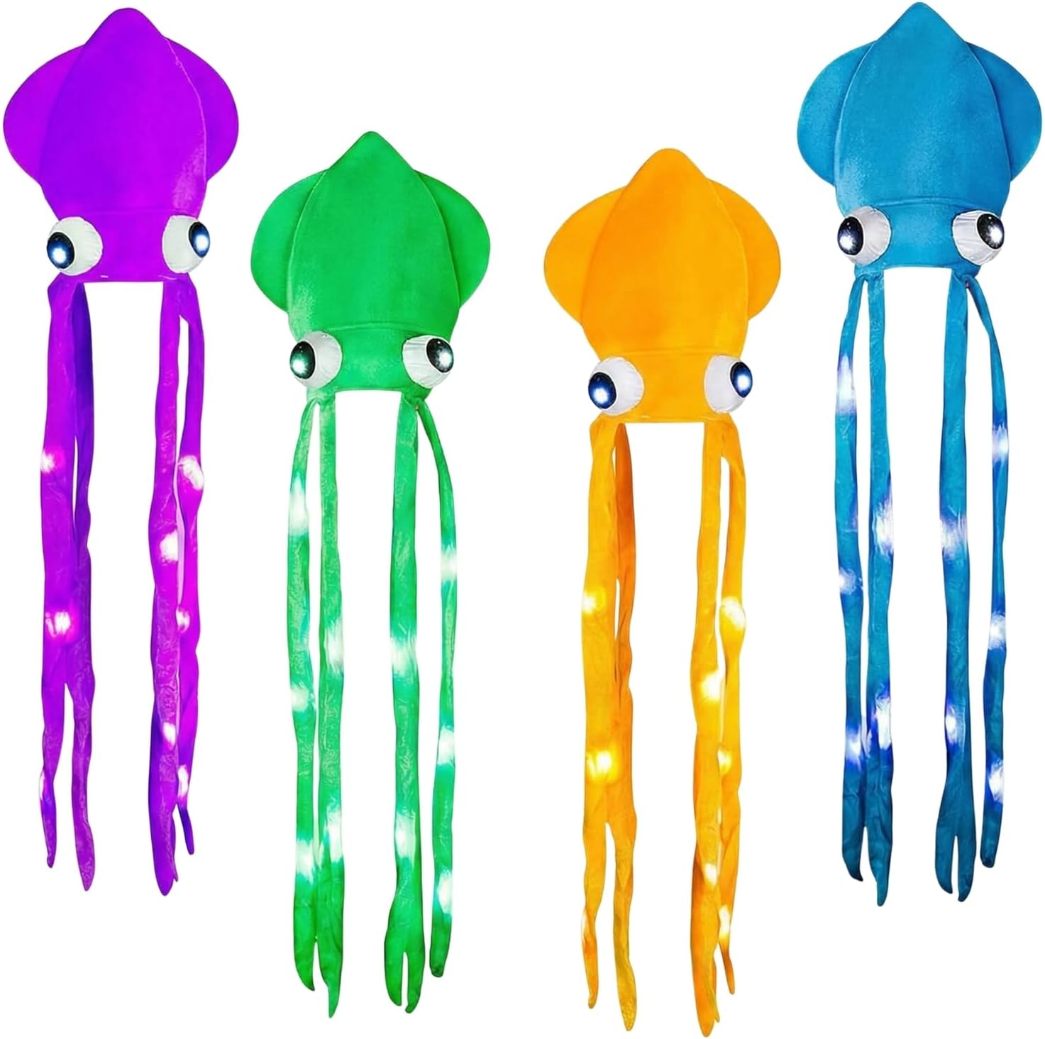 Rhode Island Novelty 56 Inch Giant Squid Light-Up Hat, One per Order