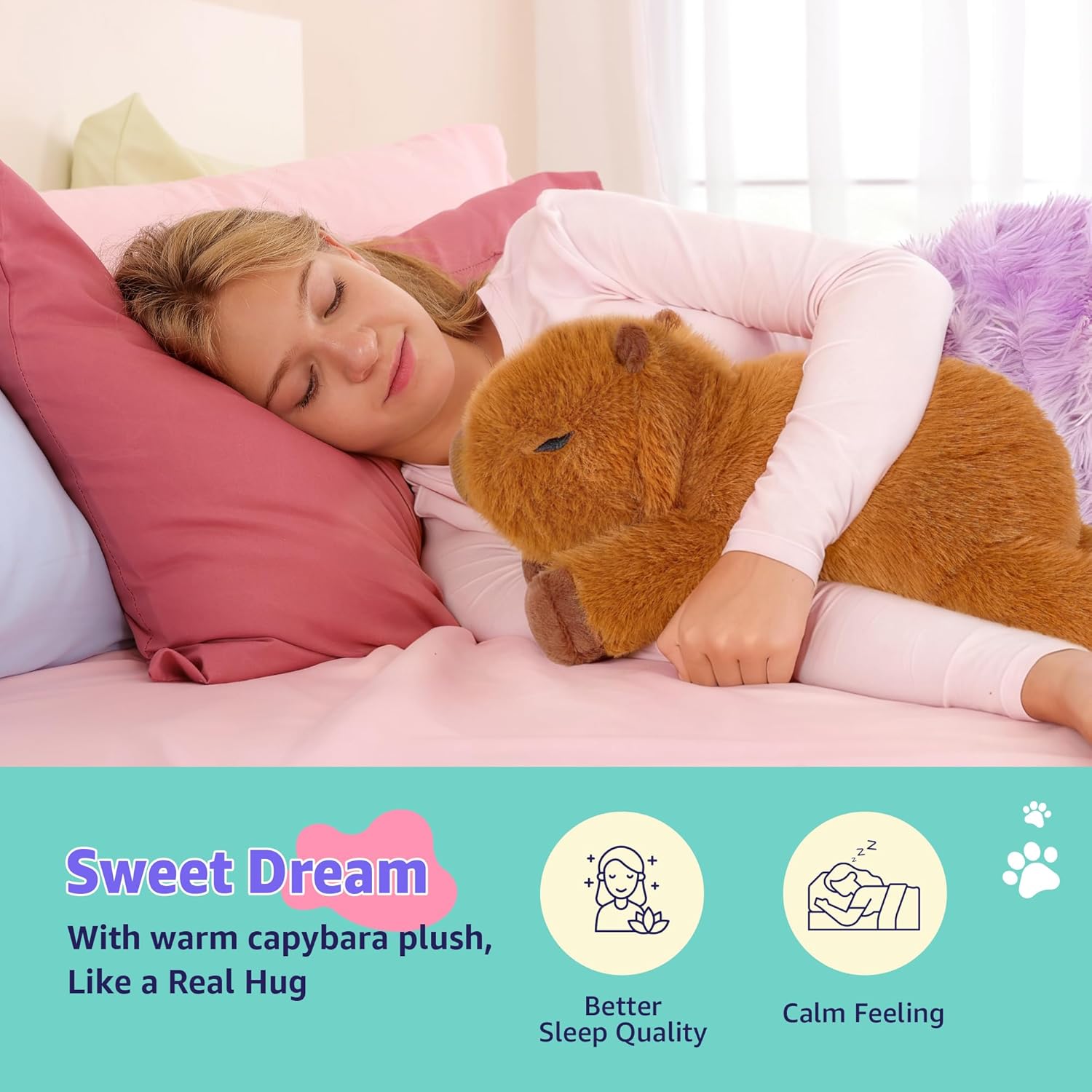 Onsoyours Original Capybara Microwavable Stuffed Animal, 15 inch Heatable Capybara Plush for Warmth & Comfort - Soft Cute Plushies Toys for Kids & Adults - Image 6