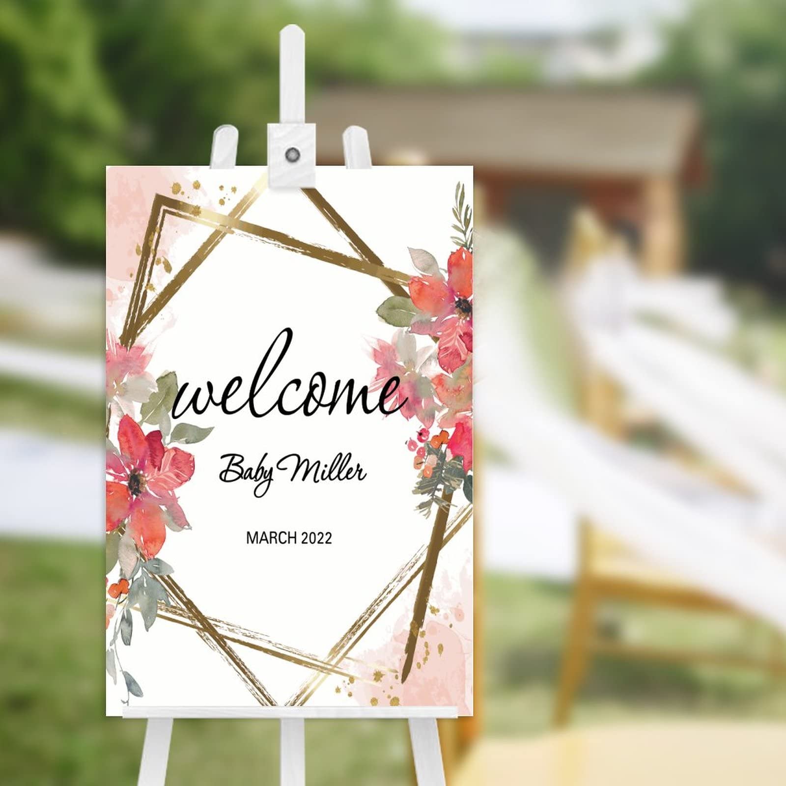 Panneau de bienvenue de mariage en bois déco champêtre pour entrée de cérémonie