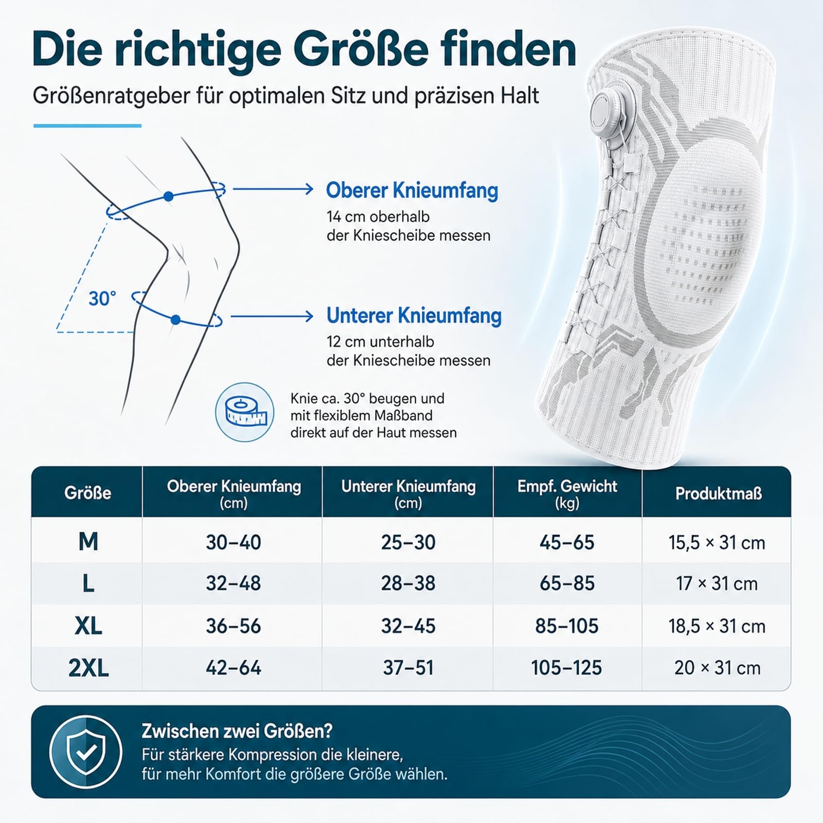 Reiteag Orthotel Kniebandage, Knieorthese Mit Patellaschutz, Stabilisierungsgurt und Vier-Wege-Kompression Bietet Optimale Unterstützung und Komfort