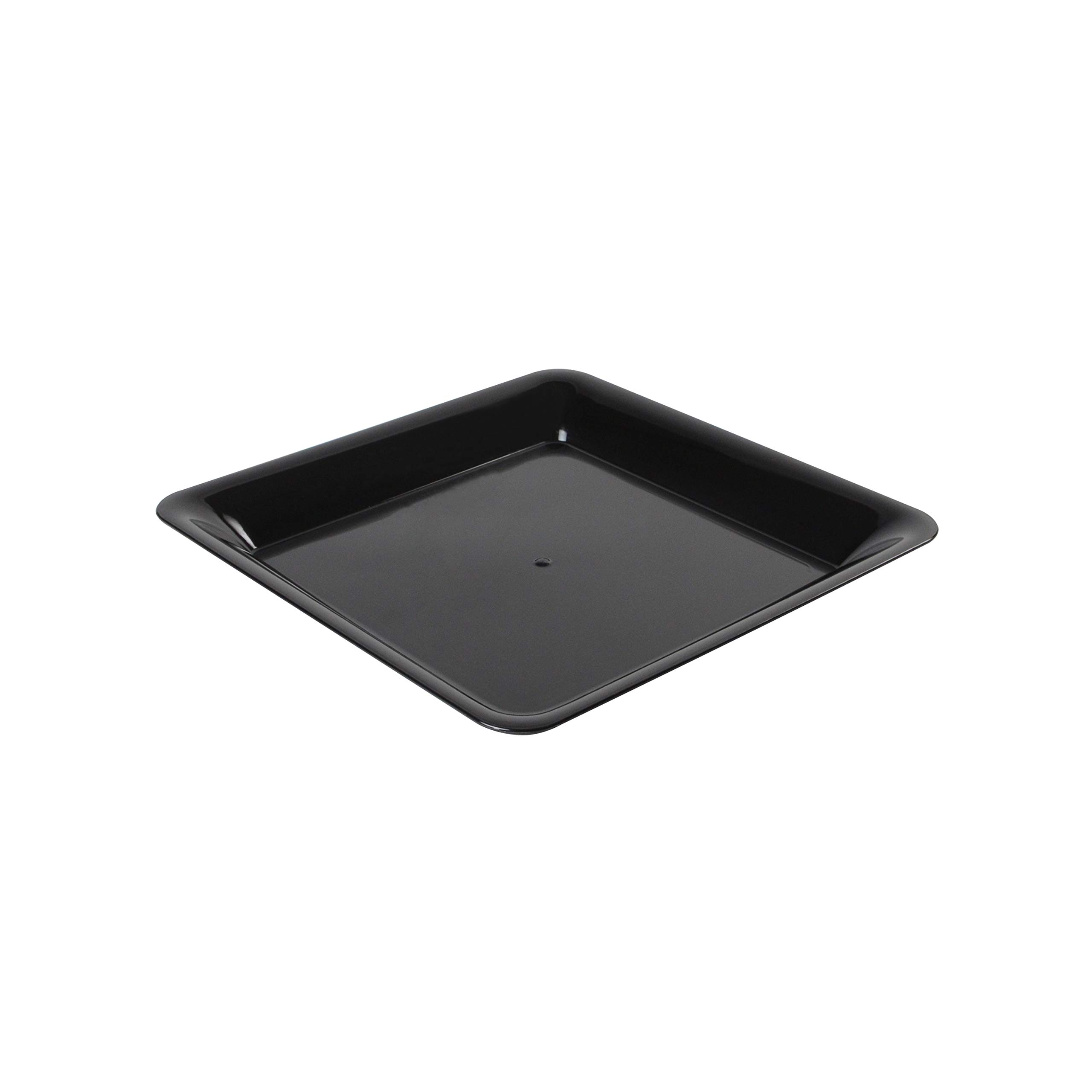 Platter Pleasers 12" X 12" Square Platter by Fineline settings – Large, Plastic, Black, Pack of 25, Model SQ4212.BK