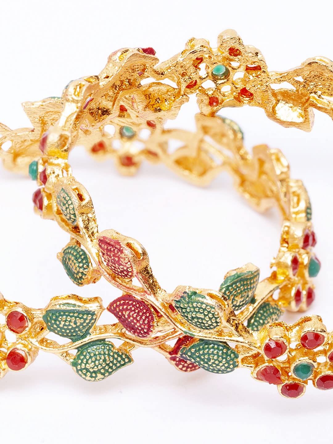 Plated Set of 2 Traditional Bangle (11306b_2.4)