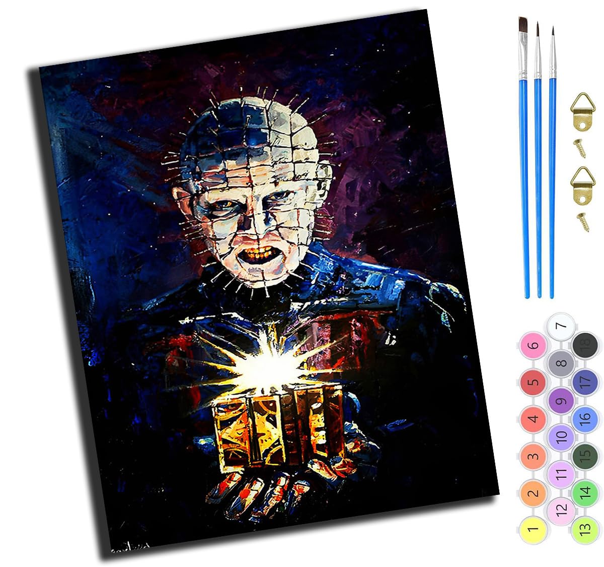 XIAOYOUQIAN Classic Horror Movie Art Monsters,Paint by Numbers Kits,40Cm X 50Cm,DIY Acrylic Painting for Adults and Kids,with Paints Brushes and Card Sized Magnifier,-Frameless