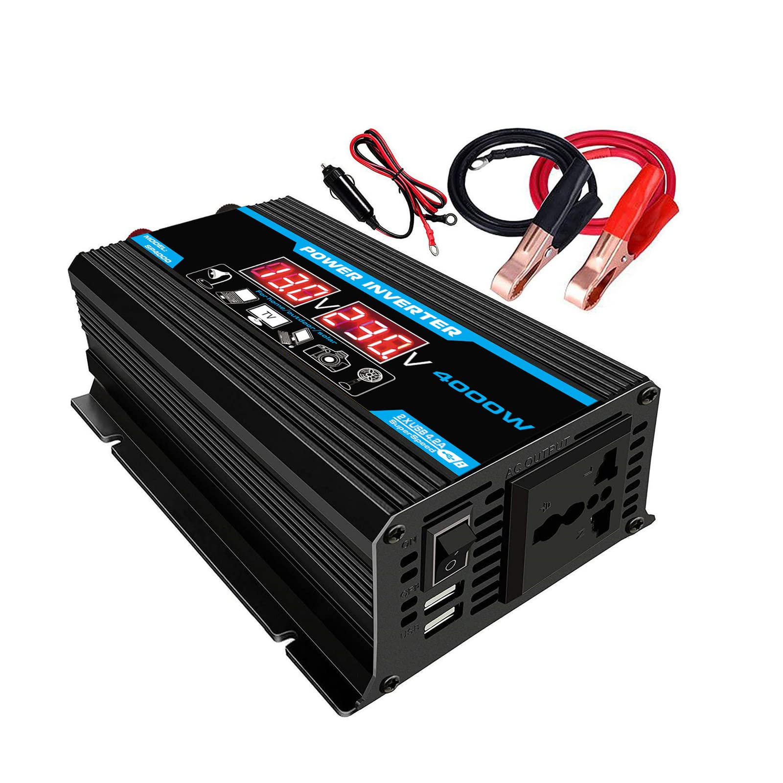 Onduleur de voiture 300W transformateur DC 12V en AC 220V